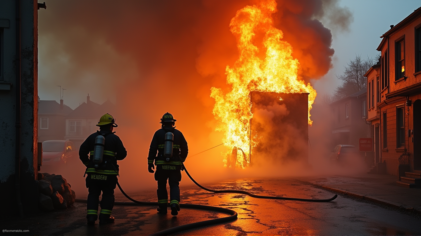 Incendio Masivo en el Colegio de Negocios de East Hollywood: Una Batalla contra las Llamas