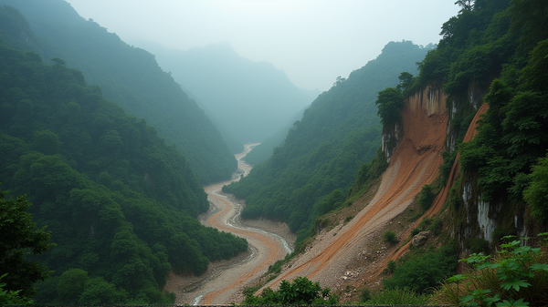 Presencia el Poder Bruto de la Naturaleza: Derrumbe en el Sur de China Captado en Cámara