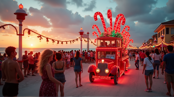 Experimenta la Alegría: ¡El Vibrante Desfile de Bastones de Caramelo de Hollywood Beach!